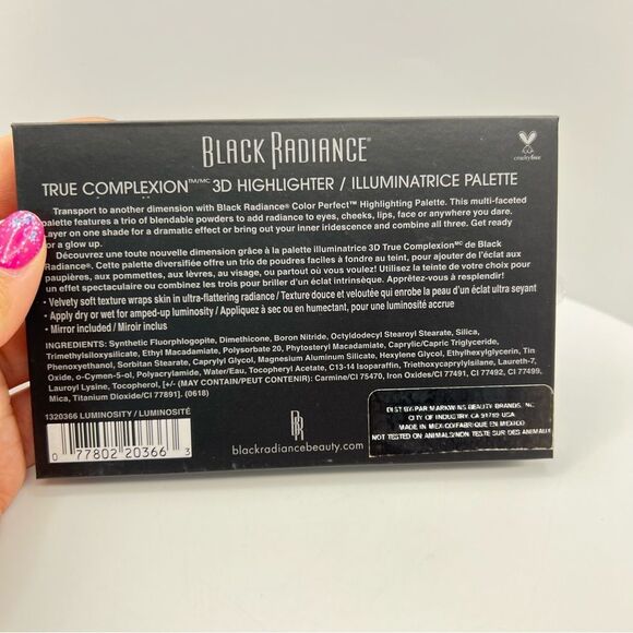 🦋$2 ~ Black Radiance 3D Highlighting Palette Make it Black Limited Edition - Picture 10 of 11
